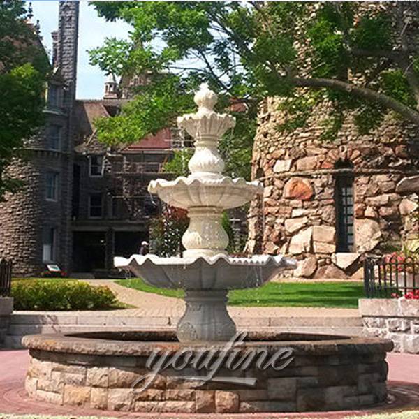 Outdoor classical 3 tier water garden stone fountain