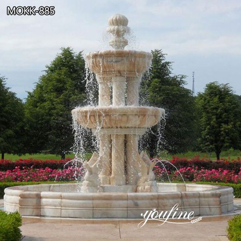 Outdoor Garden Marble Fountain with Statue for Sale MOKK-885