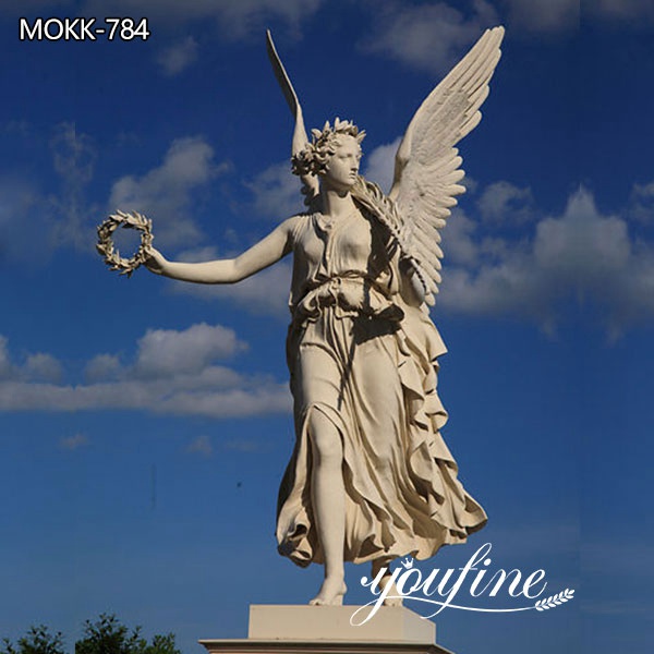 Outdoor White Life-size Marble Angel Statue for Sale MOKK-784