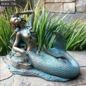 Life Size Sitting Bronze Mermaid Statue for Garden Decor Wholesale BOKK-706