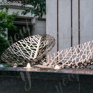 » Modern Metal Leaf Sculpture Garden Water Feature for Sale CSS-217