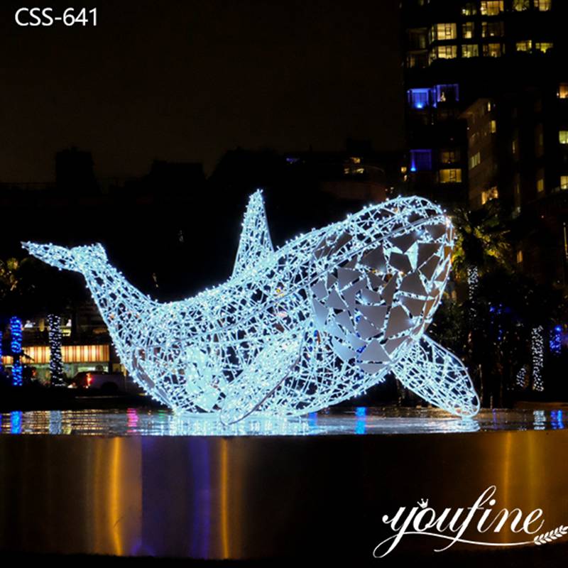 Outdoor Light Metal Whale Sculpture Night Feature Supplier CSS-641