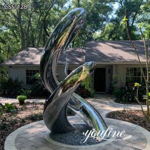Modern Mirror Polished Stainless Steel Landscape Sculpture for Sale CSS-128
