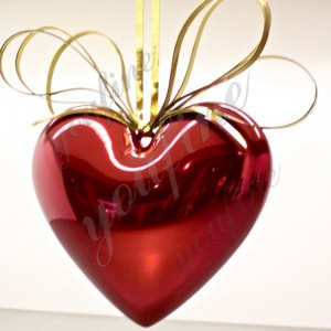 Large abstract metal sculpture Jeff Koons hanging heart