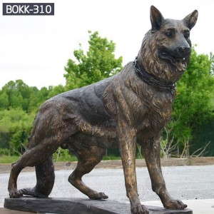 Dog Statues for Outdoors Life Size Dog Statues Lawn Ornaments Bronze Dog Statue Life Size German Shepherd Statue-BOKK-310