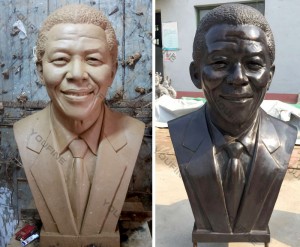  » Bronze Bust Statues of Nelson Rolihlahla Mandela Decorative Bust Sculptures for Home BOKK-516