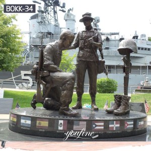 Outdoor Bronze Military Statues Fallen Soldier Battle Cross for Sale BOKK-34