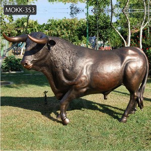 Bronze garden decor famous life size bull statue for sale BOKK-353