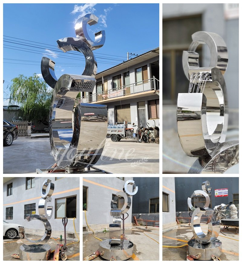 3 C Style Mirror Metal Garden Fountain Details