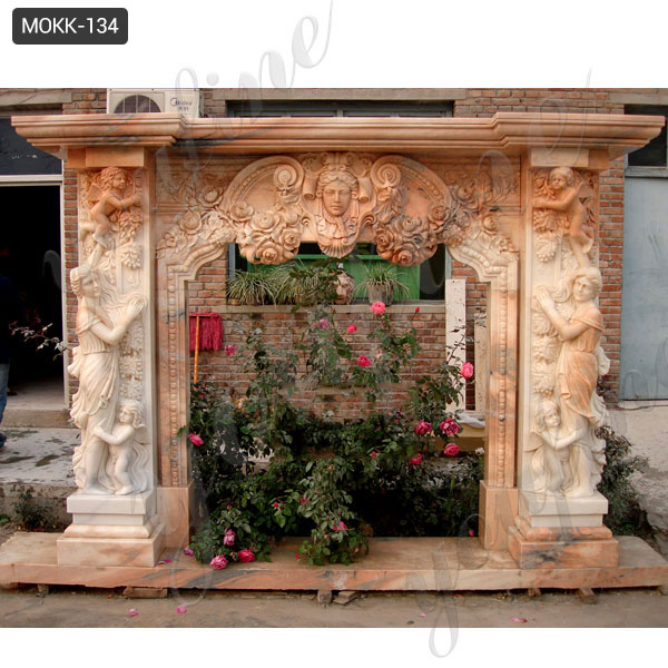  » Elegant Lady with Angel Marble Fireplace Mantel Surround MOKK-134 Featured Image