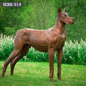 Hot Sale Life Size Antique Bronze Dog Statue Lawn Ornament Supplier BOKK-314