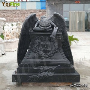 Black Angel Tombstone Hand Carved Marble Design for Sale MOKK-755