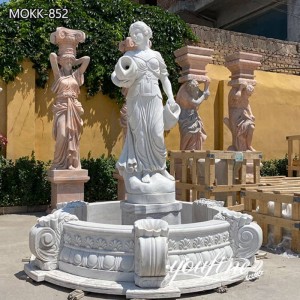 » Hand Carved Marble White Garden Statue Fountain for Garden Online Sale MOKK-852