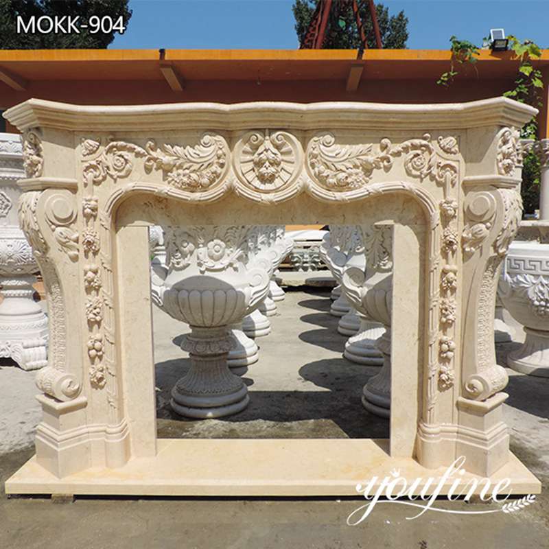  » First Class Quality Beige Marble Fireplace Surround Home Decor for Sale MOKK-904 Featured Image