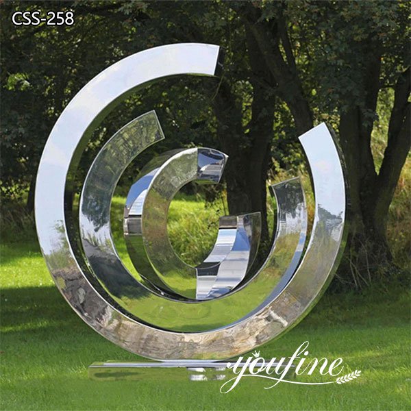 Large Mirror Metal Rotating Sculpture Lawn Ornament for Sale CSS-258