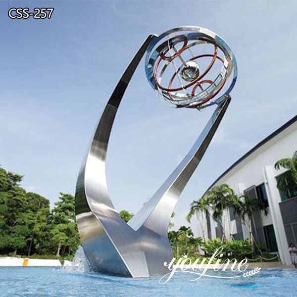 Modern Matte Large Stainless Steel Water Feature Fountain for Sale
