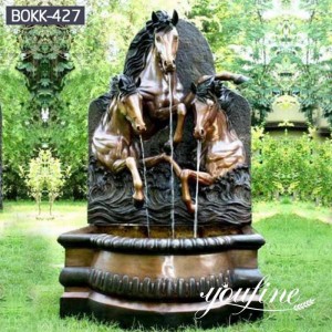 Antique Outdoor Bronze Horse Fountain for Wall for Sale BOKK-427