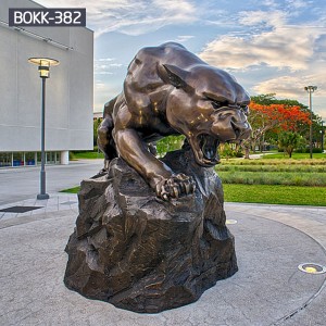 Hot Sale Outdoor Decor Bronze life size panther statue –BOKK–382