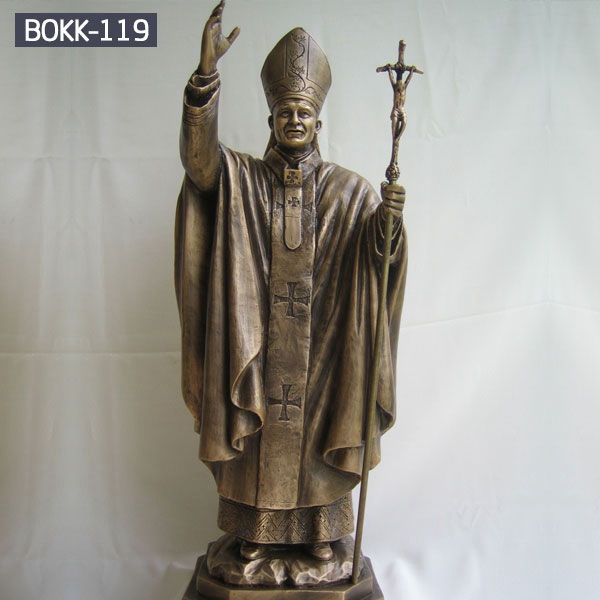 Life Size Bronze Pope Sculpture John Paul II for Sale BOKK-119