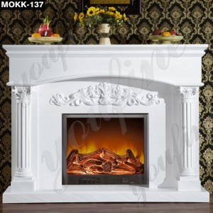  » White Color Natural Stone Fire Surround MOKK-137