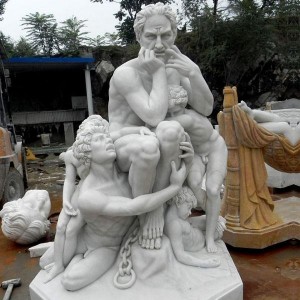 Life Size Western Famous Marble Ugolino and His Son Statue for Sale MOKK-71