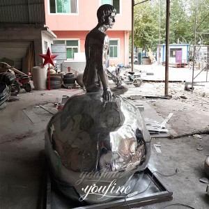  » Outdoor Mirror Stainless Steel Figure Sculpture Yard Decor for Sale CSS-77