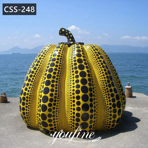 Outdoor Large Metal Spotted Pumpkin Sculpture Yard Decor CSS-248