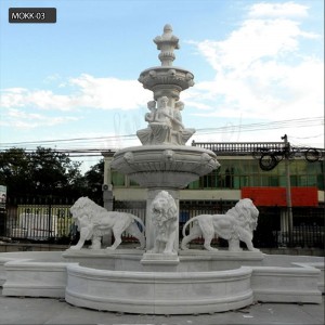 Natural stone garden tired water fountain life size for sale MOKK-03