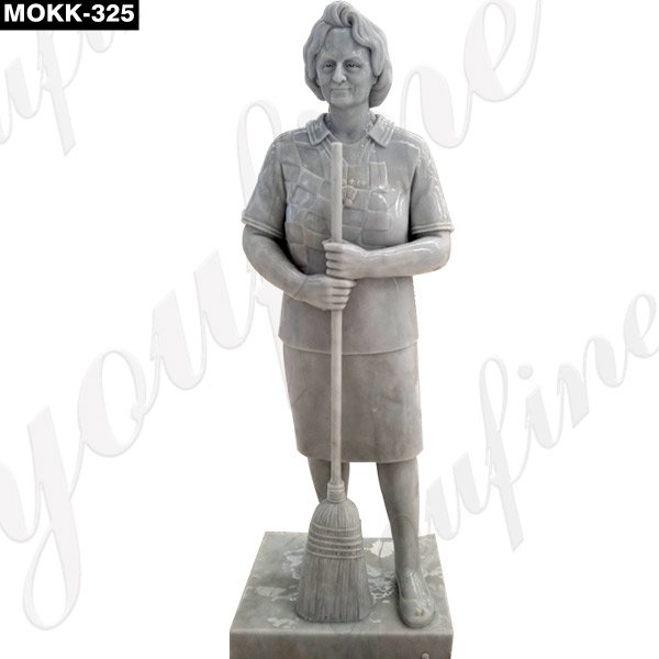 Custom Made a Life Size Marble Figure Statue from a Photo for Our Customer's Mother from America with High Quality MOKK-325