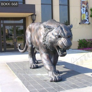 Outdoor Life Size Bronze Tiger Statue for Sale BOKK-668