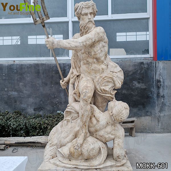 Antique Marble Neptune Calming the Waves Statue for Sale MOKK-601