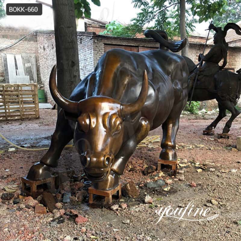 Life-size Bronze Wall Street Bull Statue Decor for Sale BOKK-660