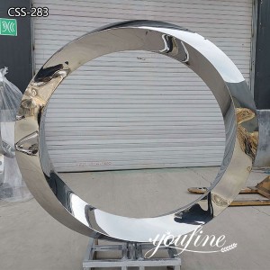  » Outdoor Metal Water Fountain Mirror Loop Sculpture for Sale CSS-283