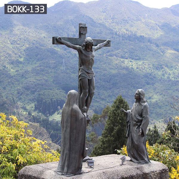 Life Size Religious Church Bronze Corpus of Cruxifix Group Statue for Sale BOKK-133