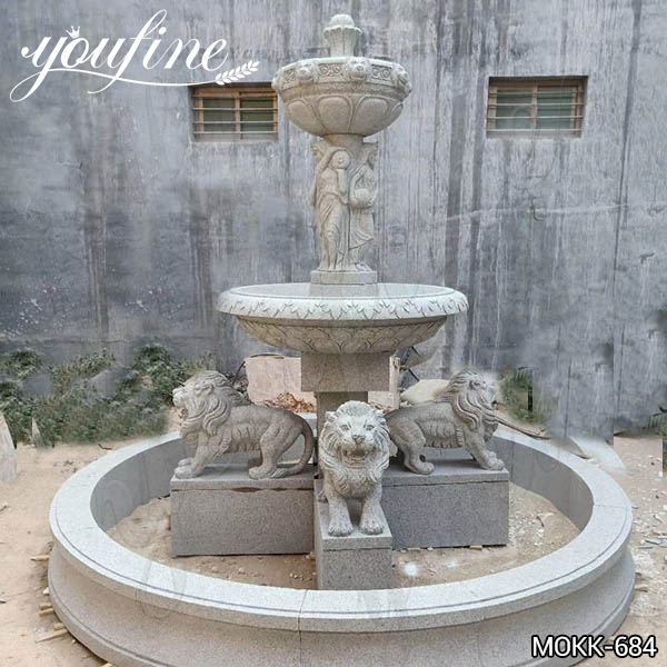 Customized Polished Granite Tiered Fountain Simple Style for Sale MOKK-684