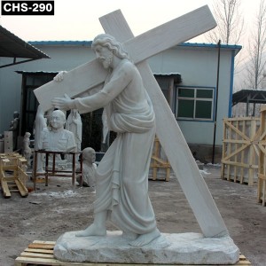 Catholic Garden Marble Jesus Carrying Cross Statue CHS-290