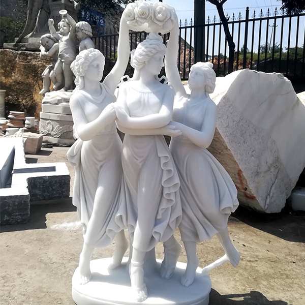 Introduction of Life Size White Marble Greek Sculpture