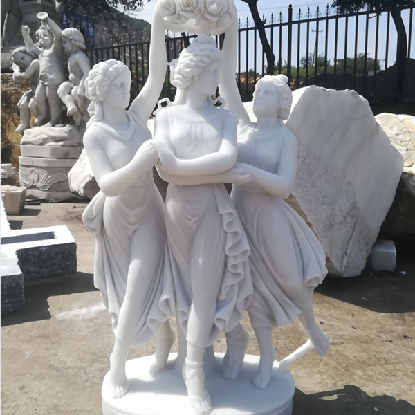 Life Size White Marble Three Graces Statue for Sale