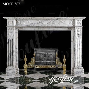 Hand Carved Marble Fireplace Mantel Surround House Decor for Sale MOKK-767
