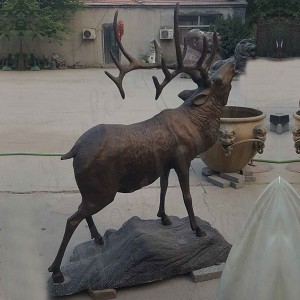  » Beautiful bronze sculpture of christmas reindeer statue for sale