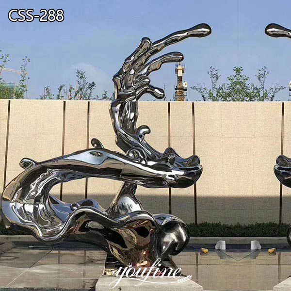 Modern Abstract Yard Art Stainless Steel Wave Sculpture CSS-288