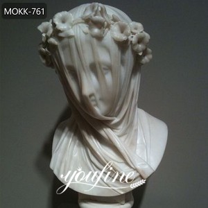  » Veiled Vestal Virgin Marble Statue Giovanni Strazza Virgin Replica for Sale MOKK-761