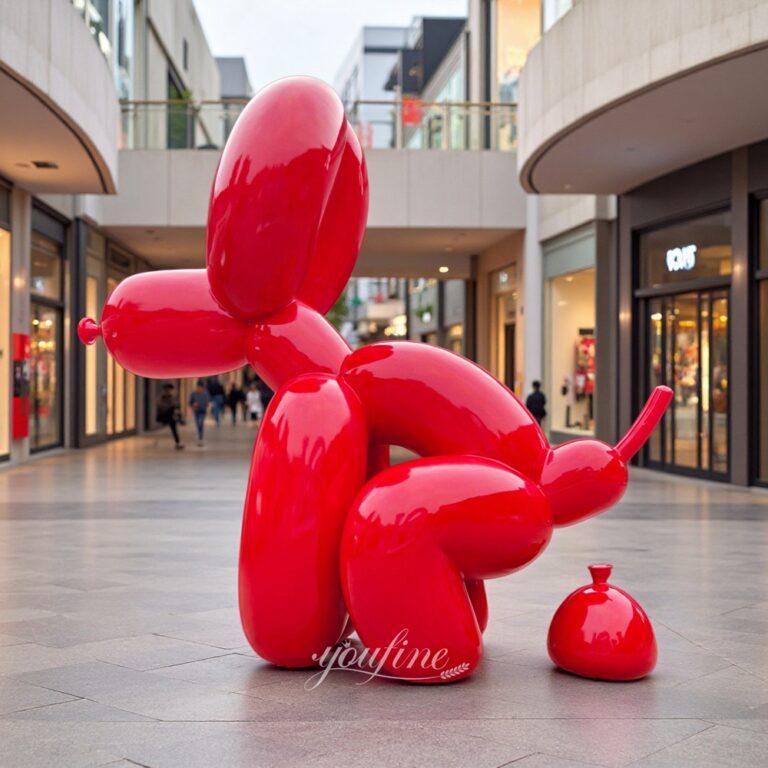 6 Foot Fun Balloon Dog Pooping Sculpture for Mall Decor