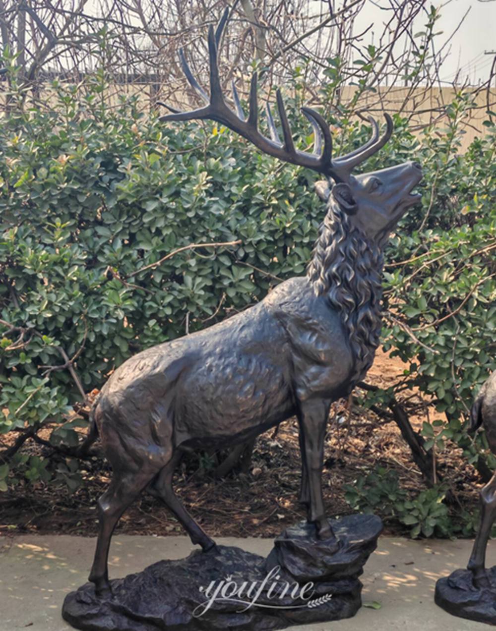 6 foot bronze deer sculpture