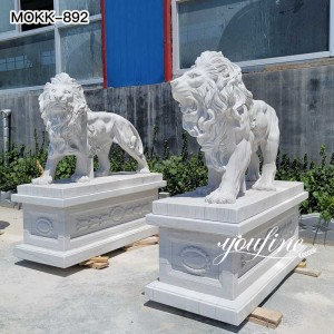  » Hand Carved Marble Lion Statue Outside House Decor Factory Supply MOKK-892