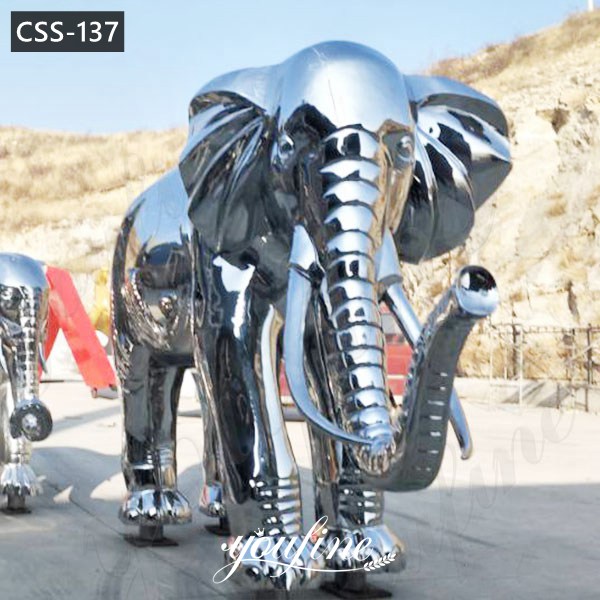 Modern Abstract Stainless Steel Elephant Sculpture Home Ornament for Sale CSS-137