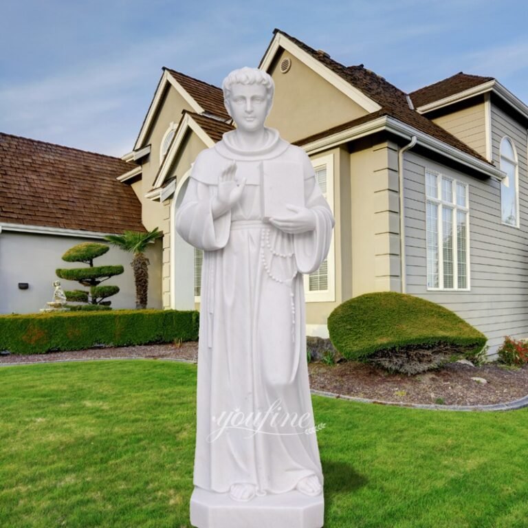 67 Inch Marble Thomas Aquinas Statue for Garden Decor