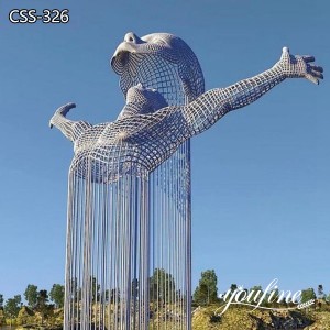  » Modern Stainless Steel Wire Sculpture Woman Washing Hair Pool Decor for Sale