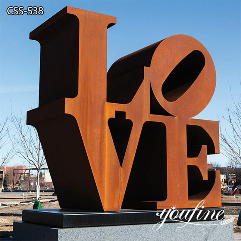 LOVE Corten Steel Sculpture Rusty Design Outdoor Decor for Sale CSS-538