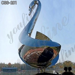 Large Metal Goose Statue Mirror Stainless Steel Animal Sculpture Decor for Sale CSS-201